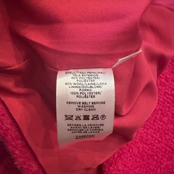 Ann Taylor XXS Petite Pink Notch Collar Wrap Coat with pockets - Picture 7 of 7